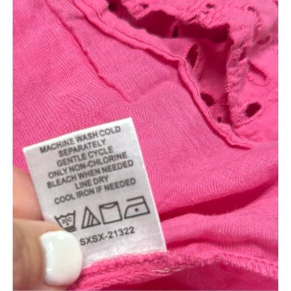 Mud Pie Women's Pink Biles Eyelet Dress Size Large - Picture 8 of 8